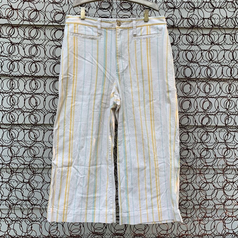 Madewell Emmett Wide Leg Crop Pants Jeans Sherbet Striped 31P